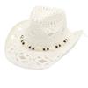 1pc Sombrero de Sol de Paja Calado con Conchas Estilo Boho, Sombrero de Playa de Vaquera Occidental, Adecuado Para el Día de la Madre, Pascua, Vacaciones, Sesión de Fotos
