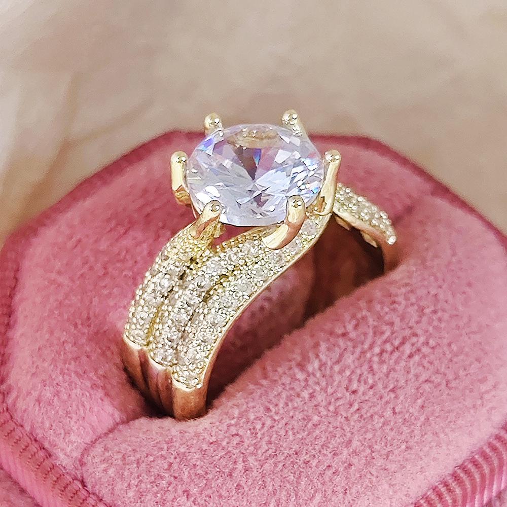 Cross Six-Prong Luxury Pavé Ring - Classic European & American Style, Hot Selling Women's Jewelry R7851