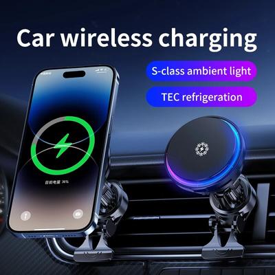 Cooling Magnetic Car Wireless Charger Car Phone Holder Mount Fast Charging for iPhone 15 14 13 12 Pro Max Mini Macsafe Chargers