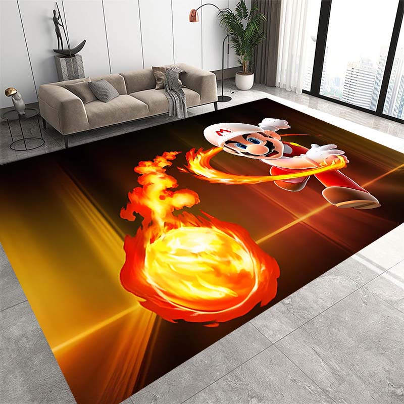 This new Super Mario cartoon rug is suitable for home décor in game rooms, bedrooms, living rooms, sofas, and other areas;