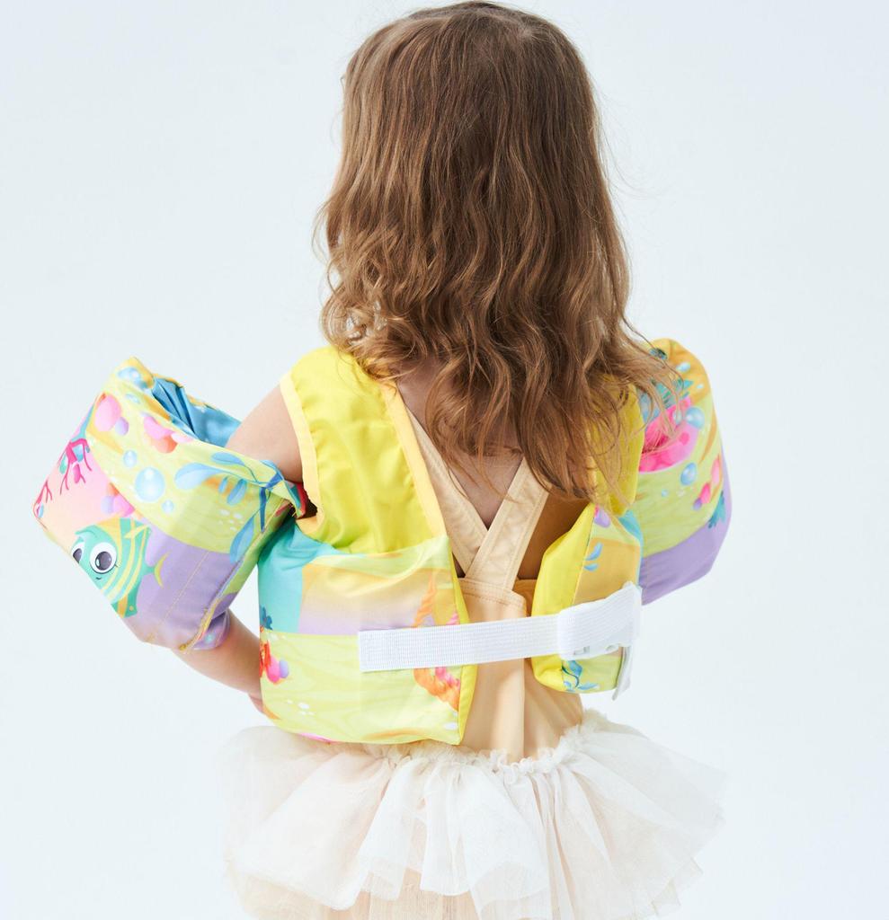 Children's Buoyancy Vest: Swim Suit with Foam Float Sleeves and Armbands for Learning to Swim