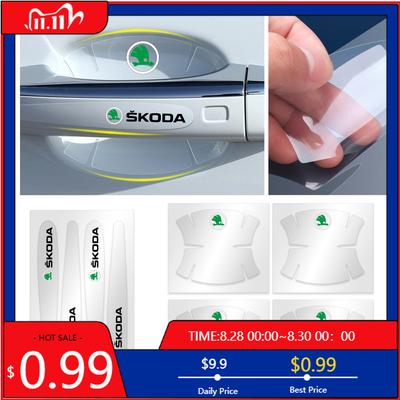 Car Sticker Car Door Sticker Transparent Handle Protection Film Prevent Scratches For Skoda Octavia Superb Kodiaq MK2 MK3 2 3 A7