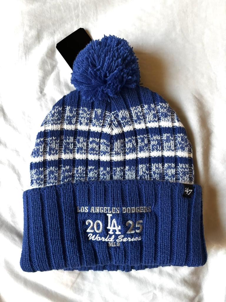 [MLB] Los Angeles Dodgers 2025 World Series Commemorative Collection, Knit Cap, Blue, Official Team Apparel
