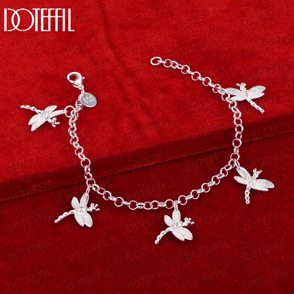 Bijuterii de Nuntă din Argint Sterling 925 Pandantiv Libelulă Cadou Brățară