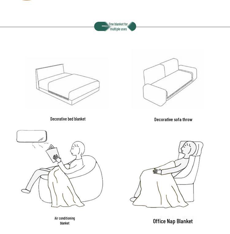 Knitted Waffle Sofa Throw Blanket for Office and Nap.