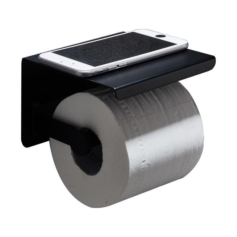 Black Toilet Paper Holder with Body Holder Toilet Towel Holder Kitchen Stainless Steel Toilet Paper Holder | Document Holder