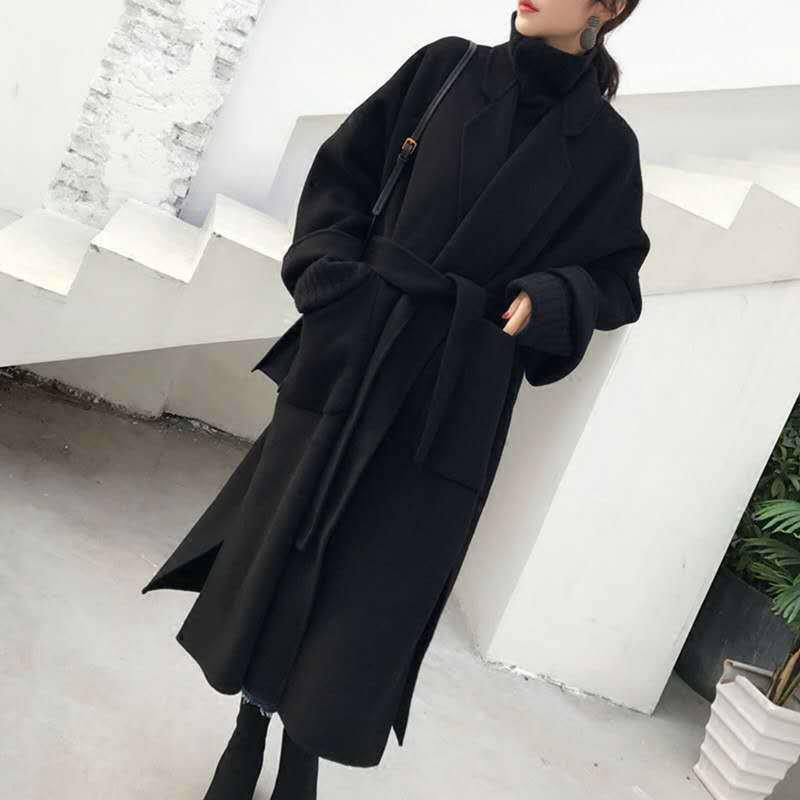 Women's Mid-Length Woolen Coat - 2026 Autumn/Winter Korean Style Thickened Version
