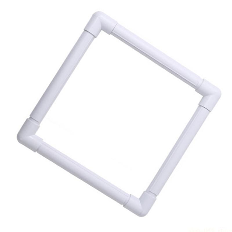 QX2E Square Plastic Embroidery Frame Clip on Embroidery Hoop for Needlework Craft