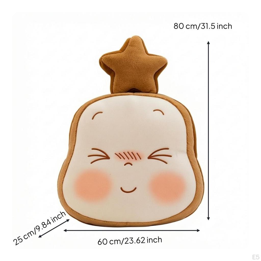 Cat Fuzzy Material Softly Padded Pillow Cute Cushion with Star for Kids, Teens,
