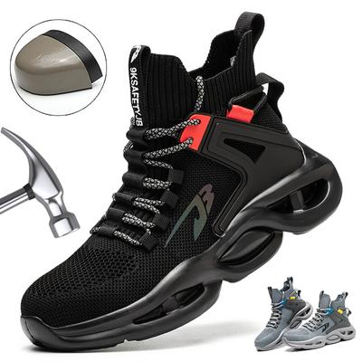 Men Safety Shoes Steel Toe Safety Boots High Top Working Sneakers Women Anti-smash Anti-stab Work Shoes Puncture Proof Construction Man Safety Boots