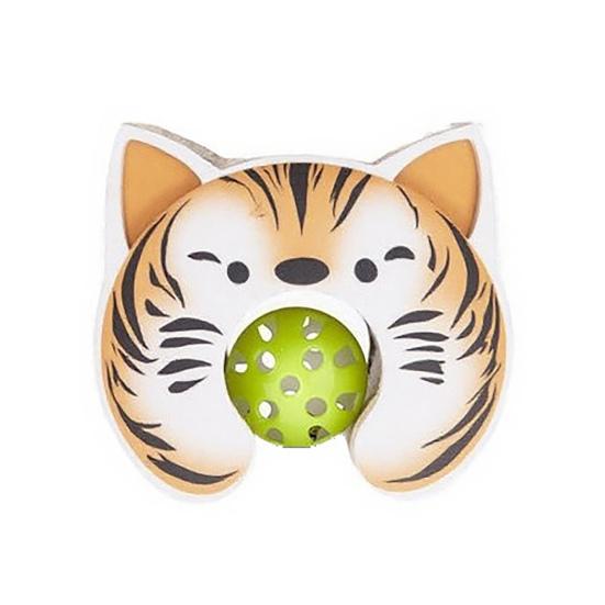 Cat Scratcher Accordion Toy Changeable Interactive Cat Scratching Board with Bell Ball Foldable Corrugated Paper Scratch Toy