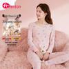 FENTENG Damen Thermo-Unterwäsche-Set aus reiner Baumwolle mit Cartoon-Print