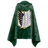 DIROLVON Attack On Titan Wearable Blanket, Hooded, Embroidered Style, Shoulder Wrap, Easy To Put On and Take Off, Winter Loungewear, Warm, Fluffy, Cut