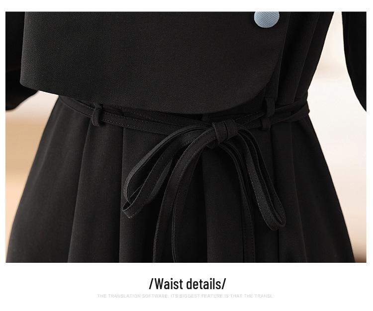 Azure Night Traveler 2026 Women's French Two-Piece Look Autumn Dress