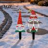 Christmas Landscape Accents 4Pcs Metal Gnome Garden Stakes, Outdoor Decorative Iron Yard Signs, Weather Dwarf Signs Resistant Sculptures