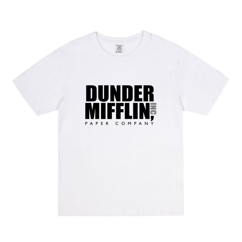 The Office Dunder Mifflin Logo T-Shirt, Unisex Oversized Short Sleeve Tee, NBC TV Show Graphic Shirt for Men & Women