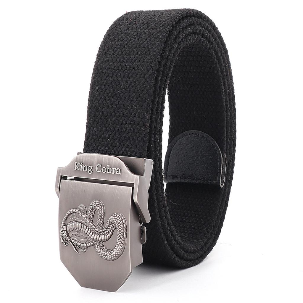 Men's Thick Canvas Belt Fashion Youth Alloy Outdoor Jeans Belt Korean Edition Casual