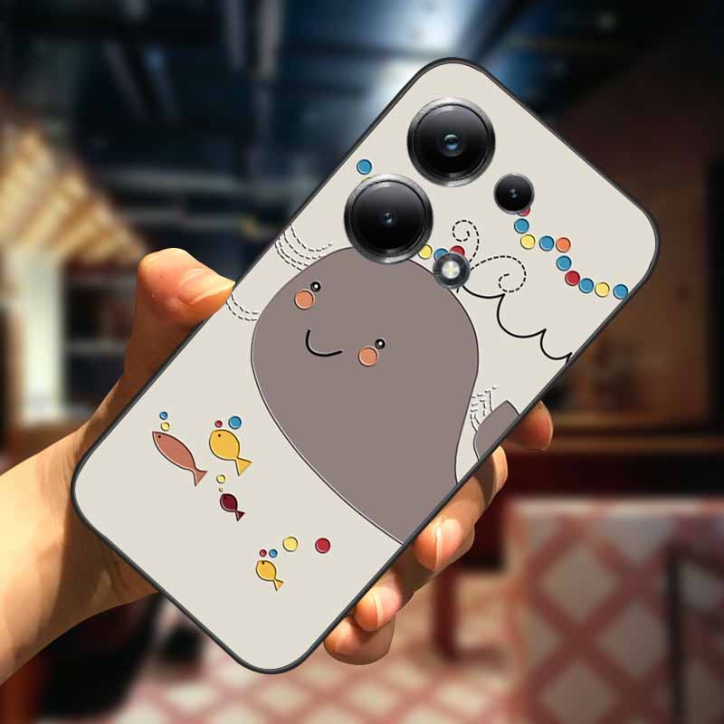For Xiaomi Redmi Note 13 13pro 5G Case 3D Relief Flower Emboss Soft Silicone Cover For Redmi Note 13 pro Plus Owl interest Cases