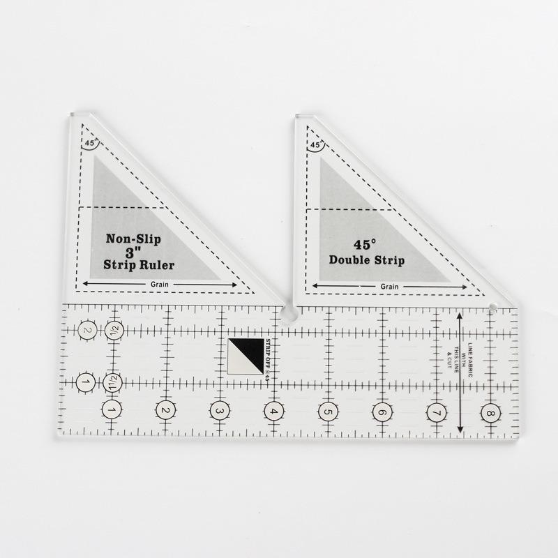Clothing Quilting Acrylic Triangle Ruler  45° Home Design Hand Sewing Bilateral Ruler
