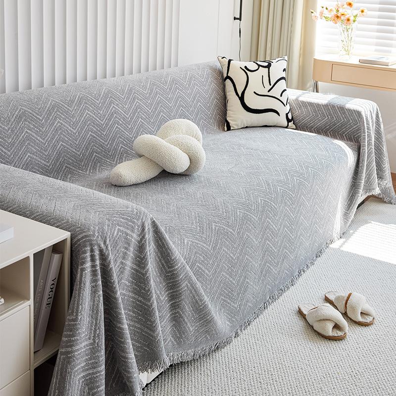 Sofa Towel Non-slip Four-season Universal Sofa Cover Cloth New Year Sofa Blanket High-end Striped Cushion