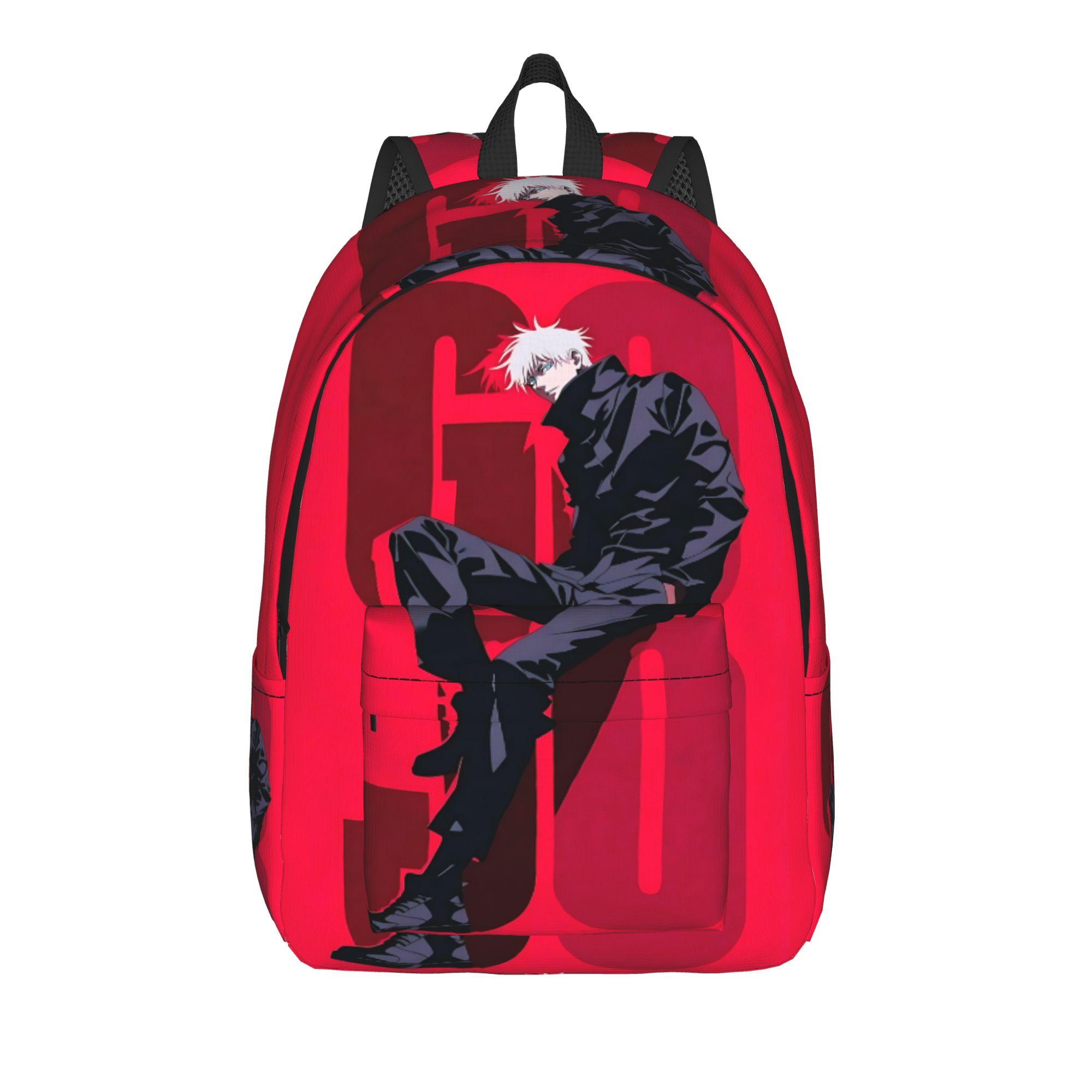 Sac à dos mode Jujutsu Kaisen Funko Mochilas High Street Pour le travail Rucksack rétro lavable (as the picture,18 inches)