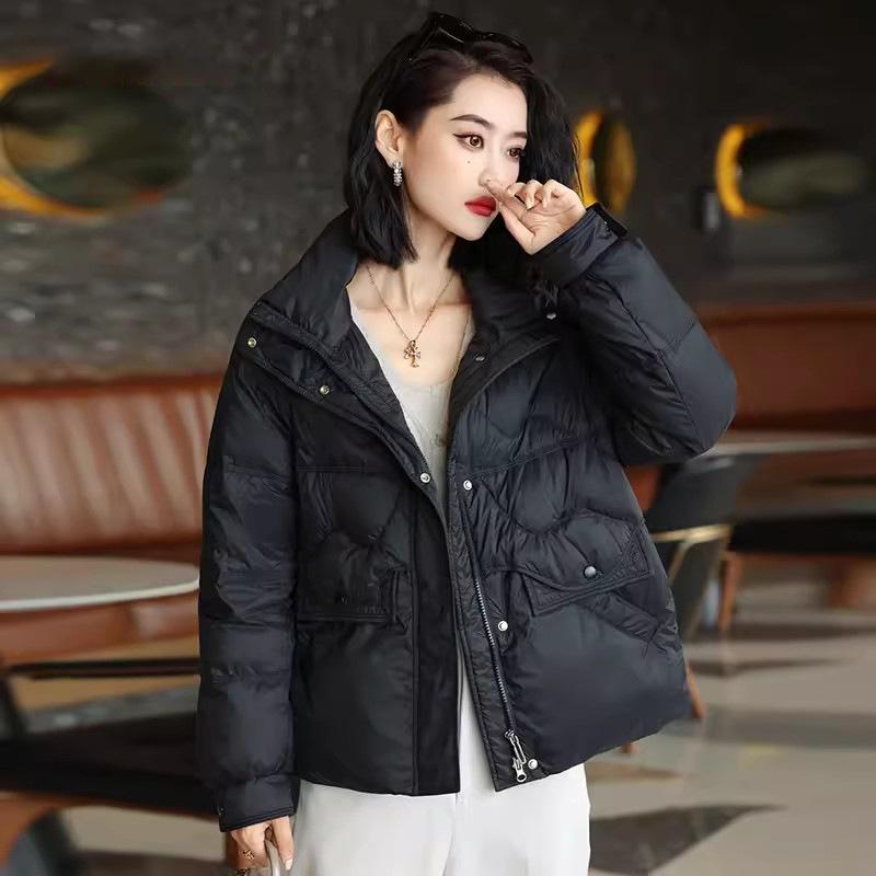 Short down jacket women's 2025 winter new mother outfit stand-up collar retro style small white duck down jacket tide