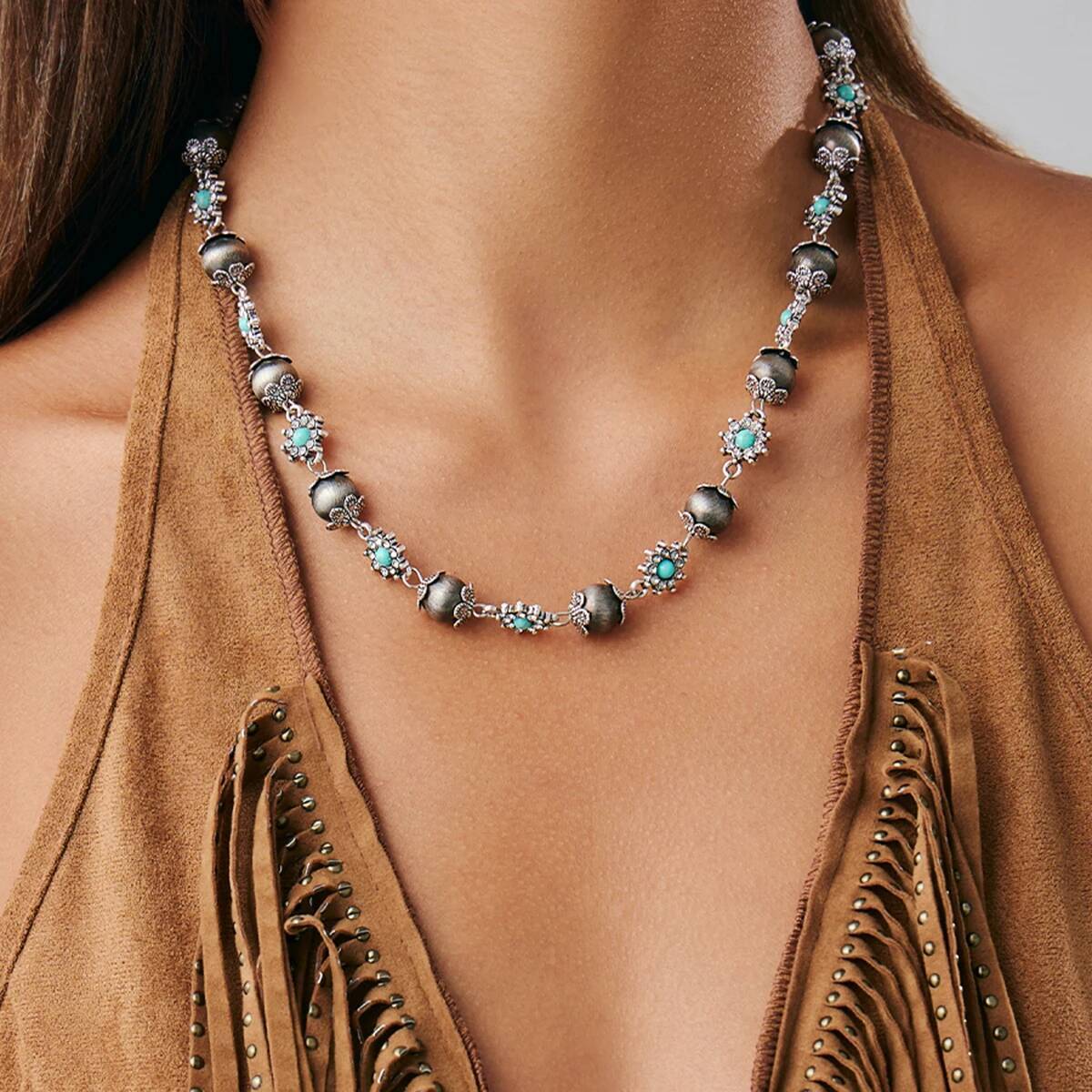 

Ingemark Goth CCB Rhinestone Stone Chain Necklace for Women New Trend Collares Silver Color Choker Grunge Jewelry Steampunk Men