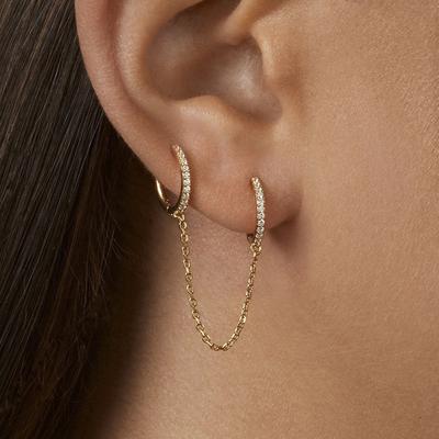 Punk Style Chain Earrings Crystal Set Earrings Fine Beauty Fashion Accessories