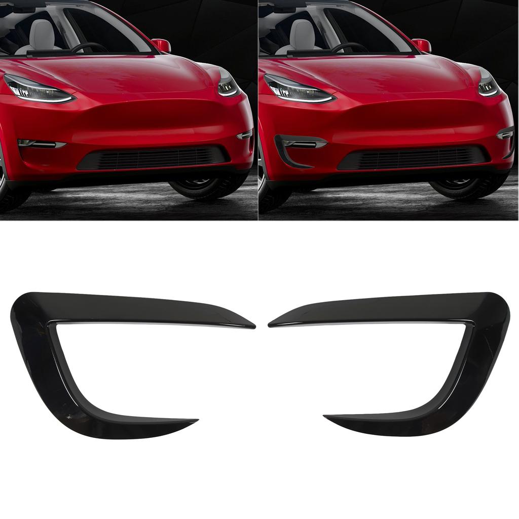 2 Pcs Front Fog Light Trim Cover Eyebrow Frame Bumper Spoiler Trim Replacement for 2020 to 2023
