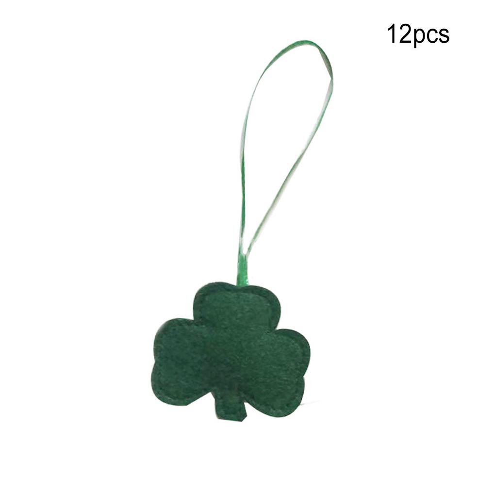 12 Pieces St Patricks Day Decorations Small Ornaments Props Festival Themed Adornments Cloth Hanging Felt for Scene Layout Use
