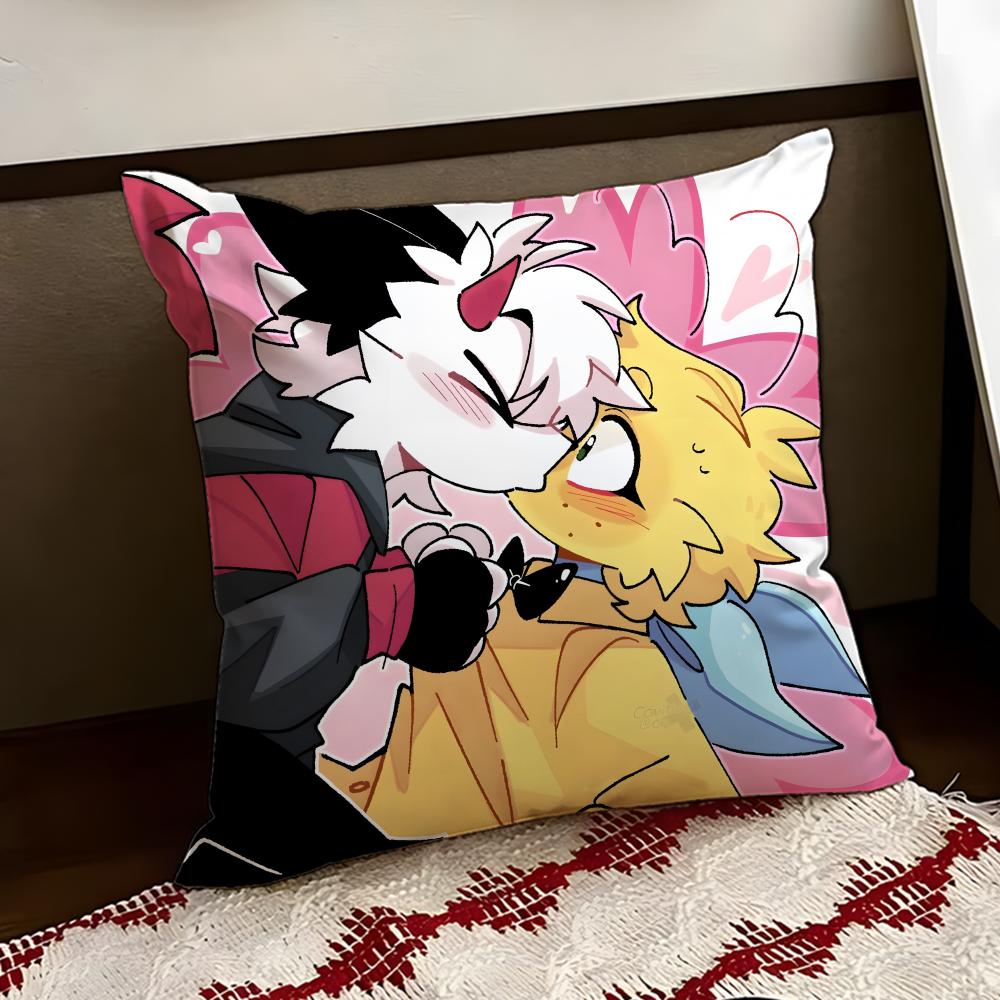 Cartoon FFurry Ffandom Cushion Cover Reversible Soft Durable Pillow Cover Home Car MultiScene Use for Daily Comfort