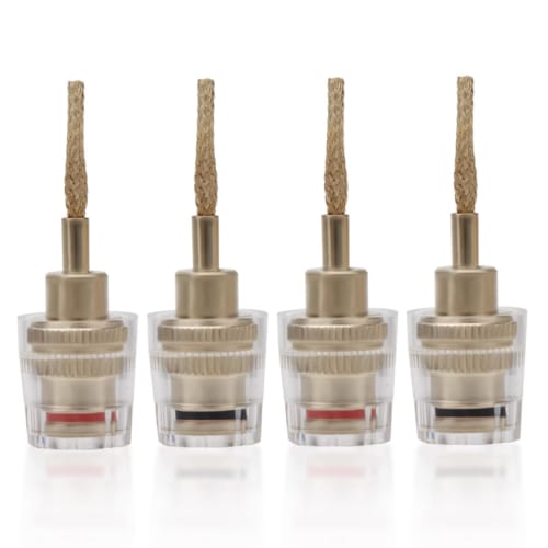 YANYULI Banana Plug Conversion Connectors, Braided and Twisted, Set of 4, Speaker Wire, High Conductivity, Stable Connection, Plated Connectors, for A