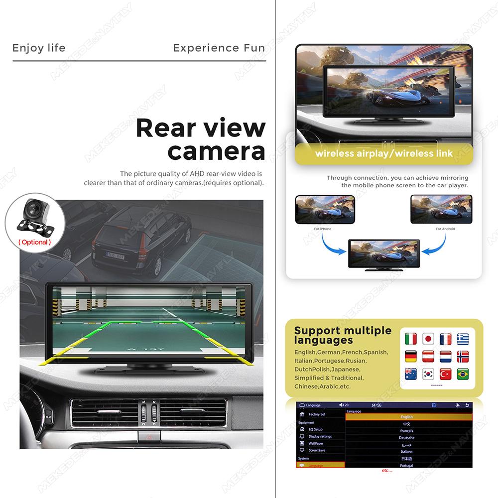 10.26/6.86inch Universal Car Raido Screen Multimedia Player Smart Screen Car Intelligent Systems Wireless Android Auto Carplay