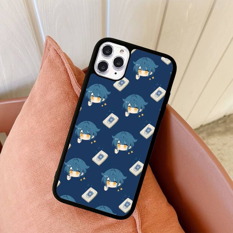 

Чехол для телефона Cartoon Genshin Impact, силиконовый чехол из ПК+ТПУ для iPhone 11 12 13 Pro Max 8 7 6 Plus X SE XR, жесткие чехлы iphone 14promax