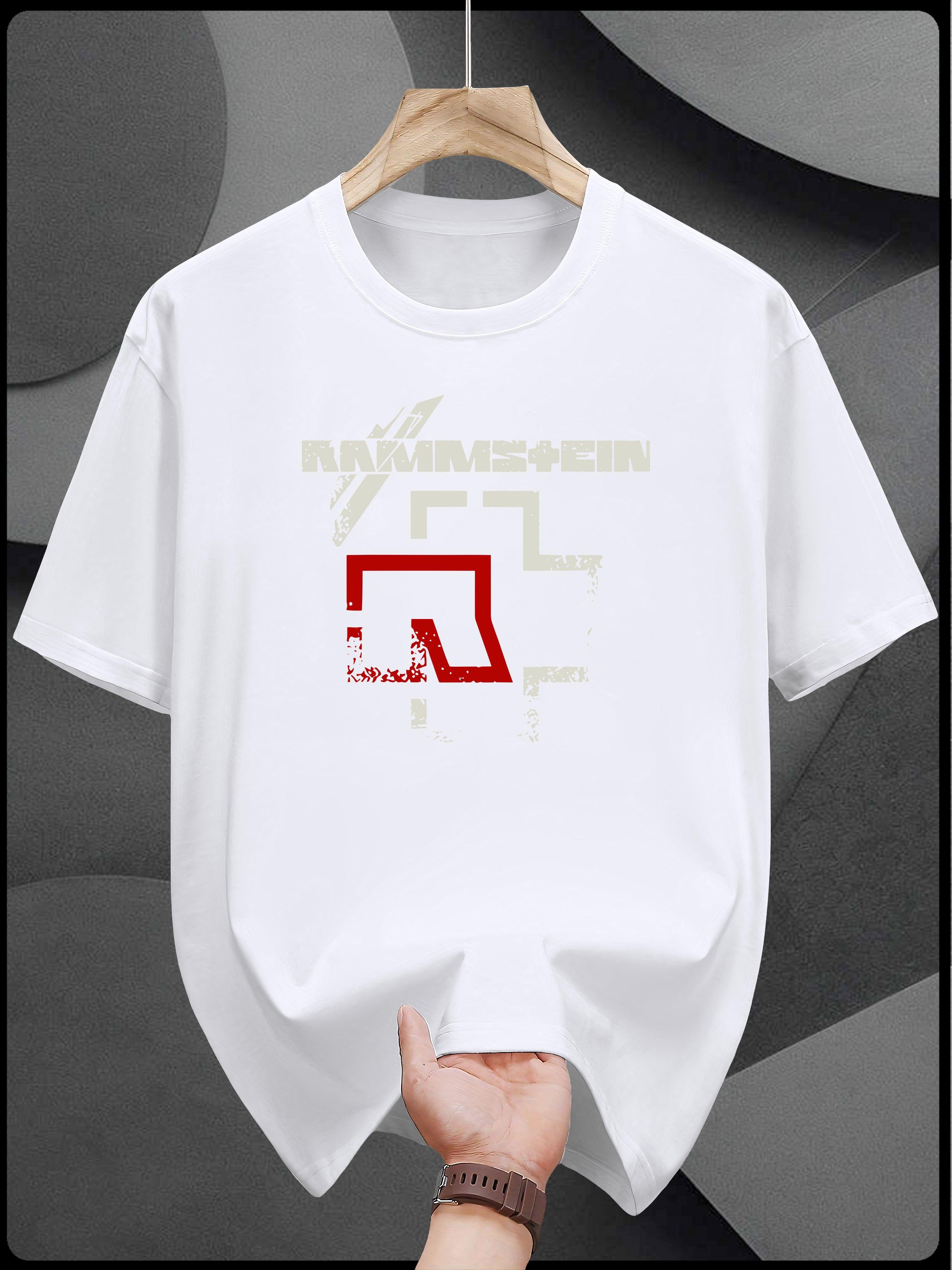Graphic Print T-shirt - Rammstein & Linkin Park Band Design XL