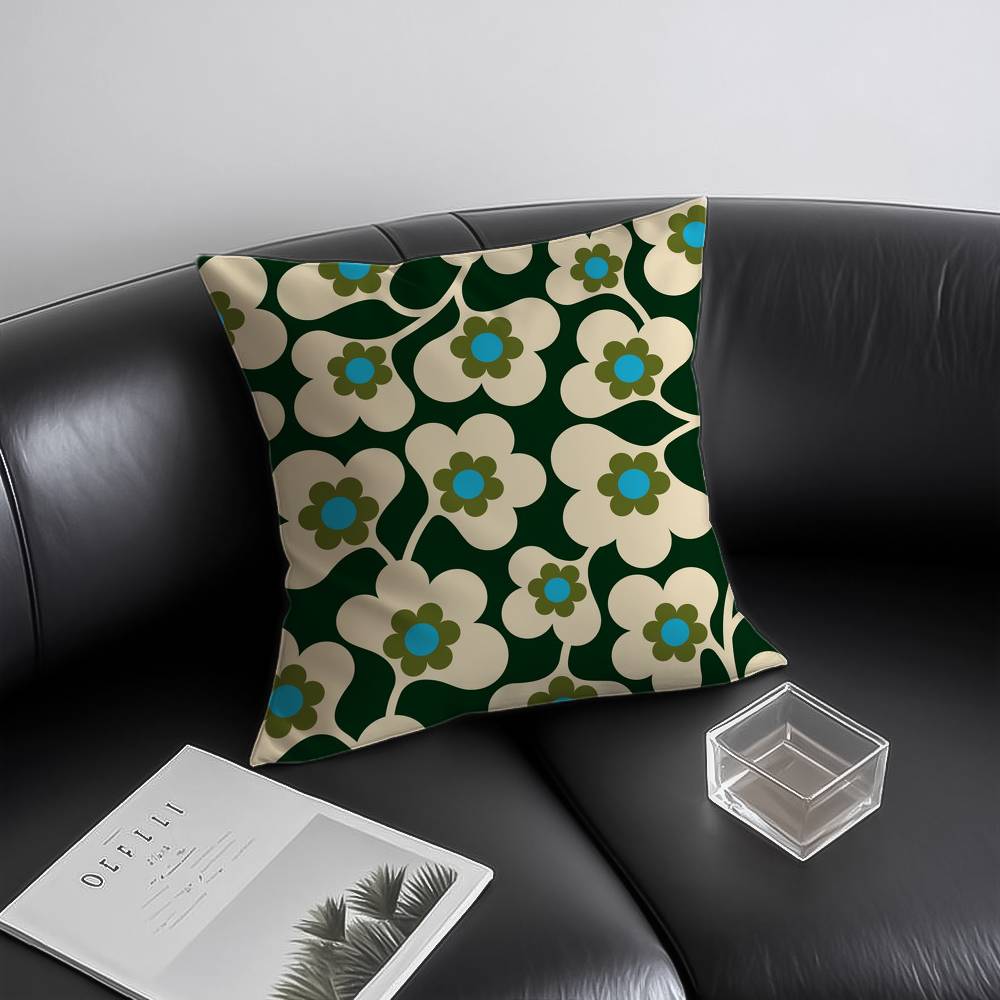 O-Orla Kiely Flower Pillow Case Anti-dustmite Invisible Zipper Sofa Bed