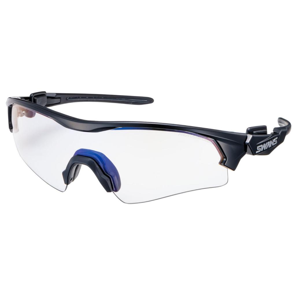 SWANS FACEONE BK Sports Made in Photochromic Lenses Photochromic Clear to Suitable for and FO-0166 Sunglasses, Japan, (Black, Smoke, Double-Sided