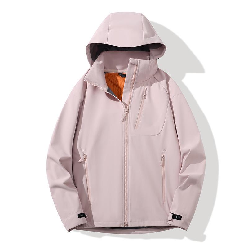 Women s Outdoor Hard Shell Hooded Mountaineering Jacket with Logo Print Extra Small