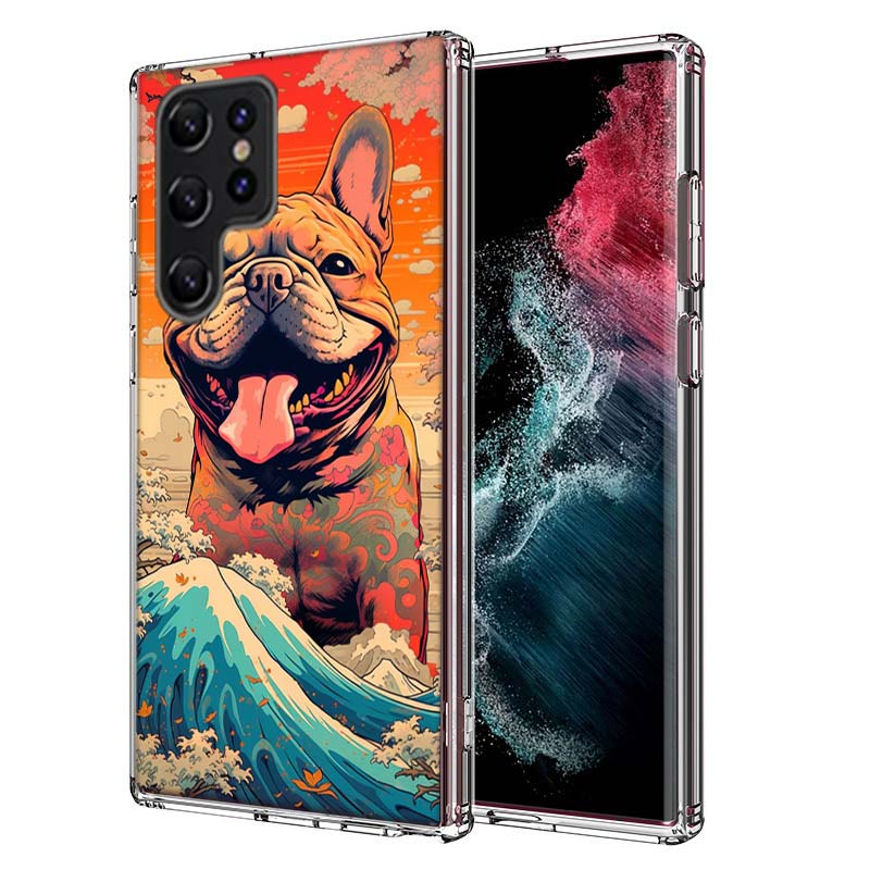Französische Bulldogge Hund Mops Hülle Für Samsung Galaxy S21 S20 S23 FE S22+ S24 Ultra S25 Edge Handyhülle S10 Plus Klare Capa Coque Patt