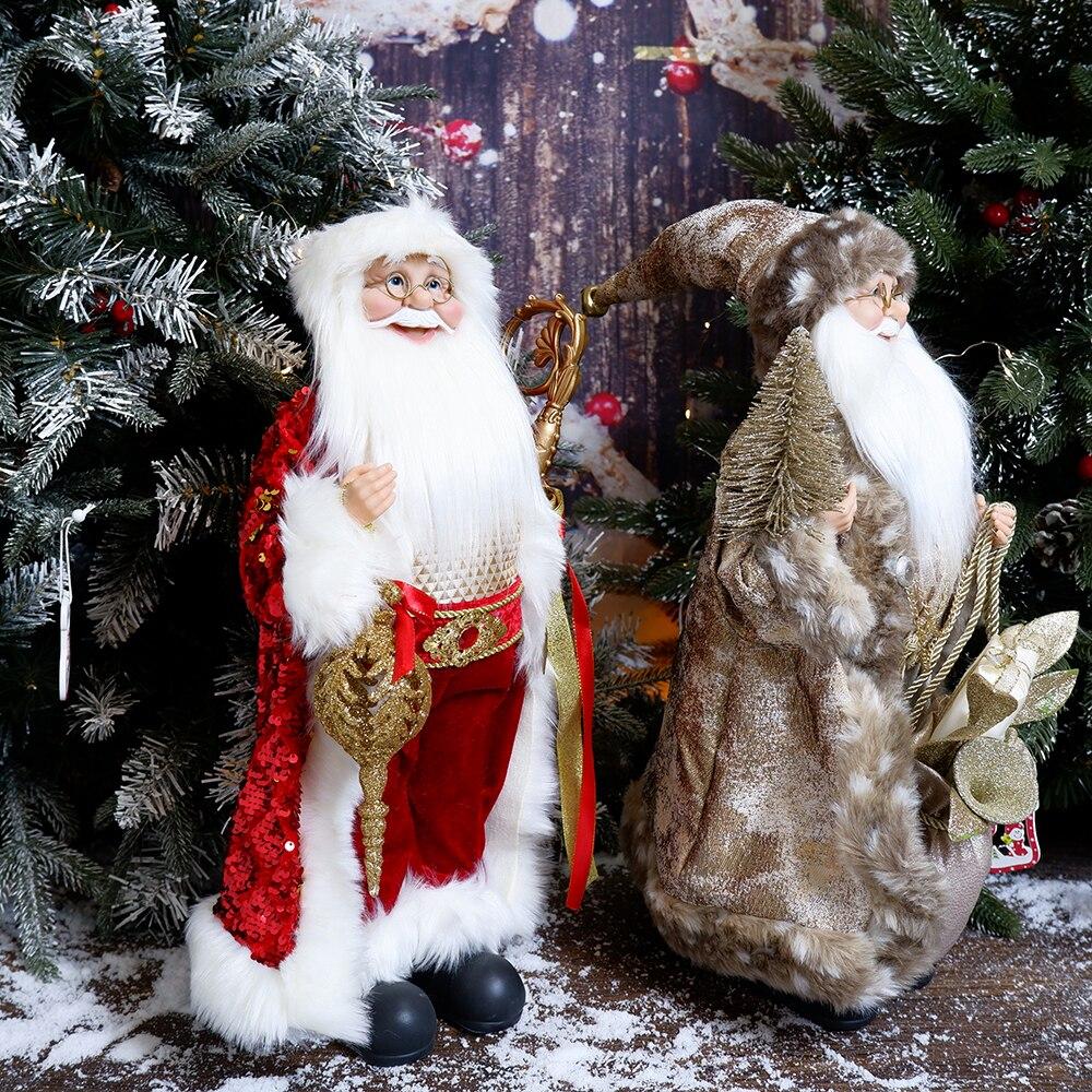 ABXMAS New Year 2024 Christmas Decorations For Home 45cm Santa Claus Doll Children Gifts Christmas Xmas Tree  Ornaments Navidad