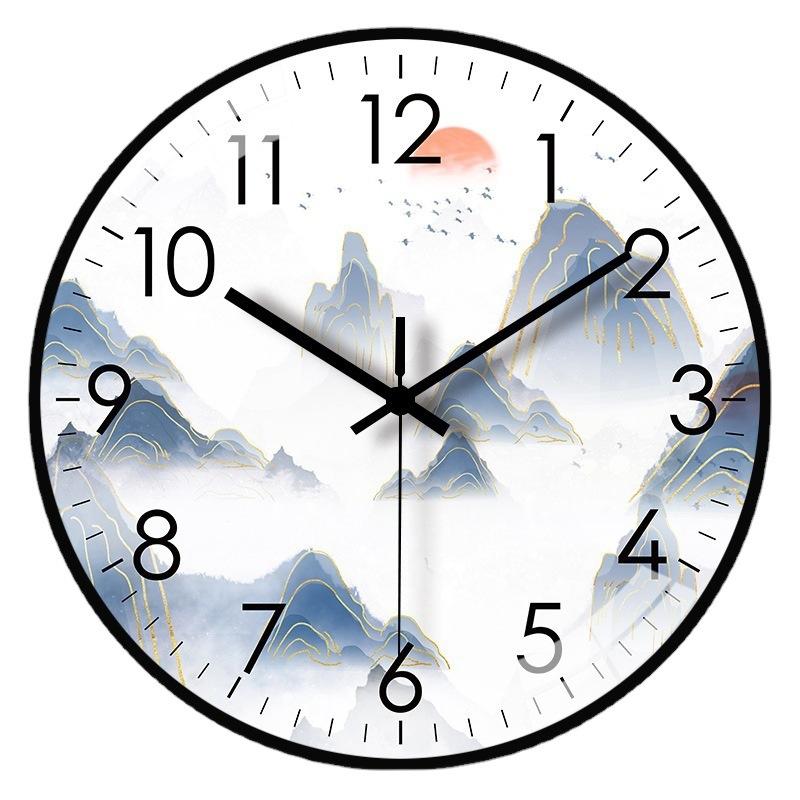 8-inch 20cm New Chinese Simple Wall Clock Home Living Room Clock Bedroom Mute Wall Hanging Decoration Clock
