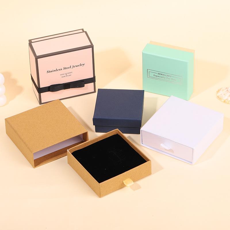 Straight Hair Creative Jewelry Heaven and Earth Cover Gift Box Necklace Bracelet Jewelry Packaging Box Pull-out Pearlescent Gift Box