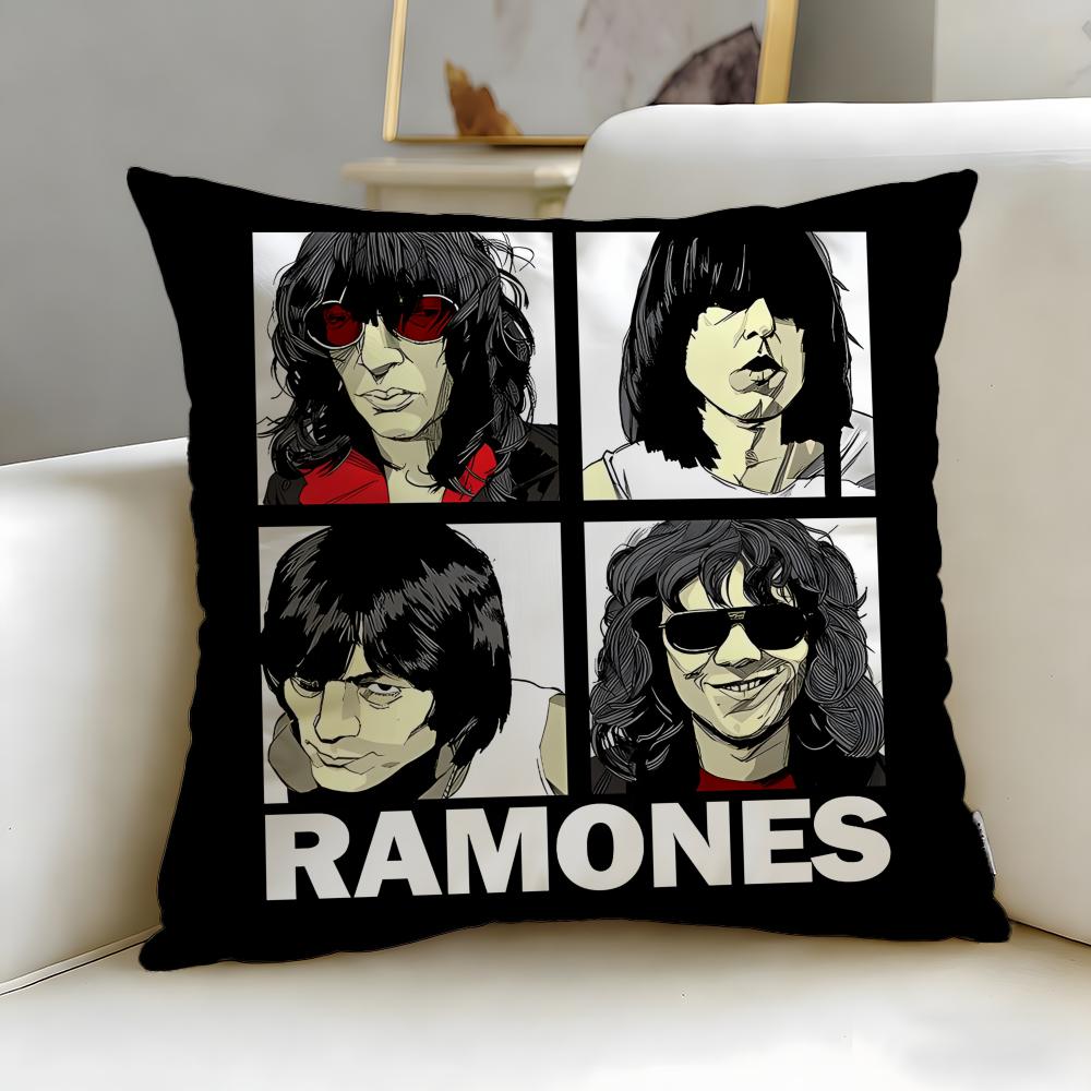 classic band Ramones Cushion Cover Soft & Easy-Wash Pillow Case – Versatile for Couch, Bed, Travel and Office
