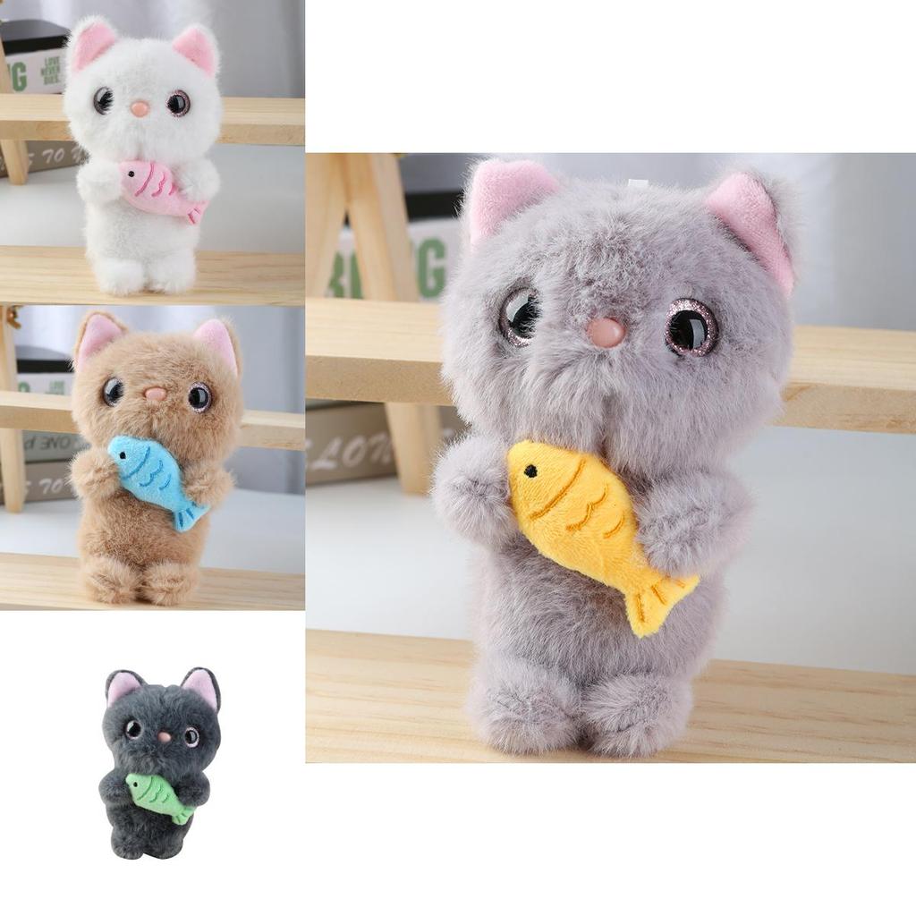 Plush Cat Keychain With Pp Cotton Filling For Bag Decor And Collectible Toy