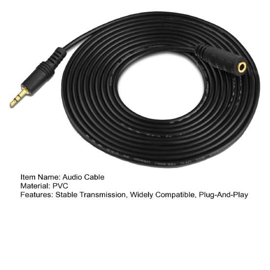 Audio Cable Anti-interference Stable Transmission High-Performance Plug Play Stereo Sound Audio Transfer 3.5mm Male to Female Audio Extension Cable