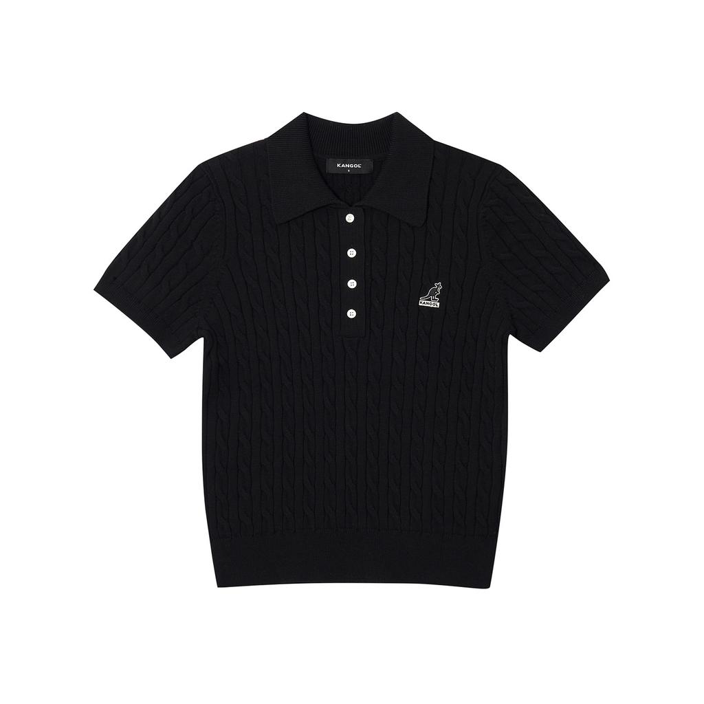 KANGOL Women'S Cable Polo Knit 1917 Black