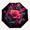 1pc Gothic Rose Automatic Opening and Closing Umbrella, Lightweight 3-Fold, With Cute Cartoon Characters, Suitable for Home, Outdoor and Daily Us