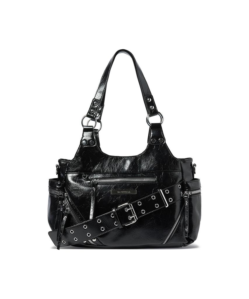 The Green Lab Eyelet Belt Shoulder Bag [Black]