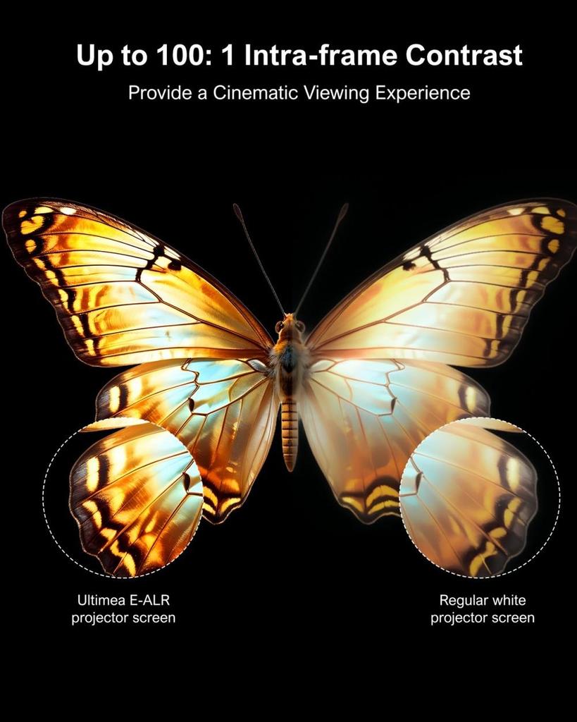 Ekran projekcyjny Ultimea Photon E-ALR 100 cali, wartość wzmocnienia 2.0, kąt widzenia 120°