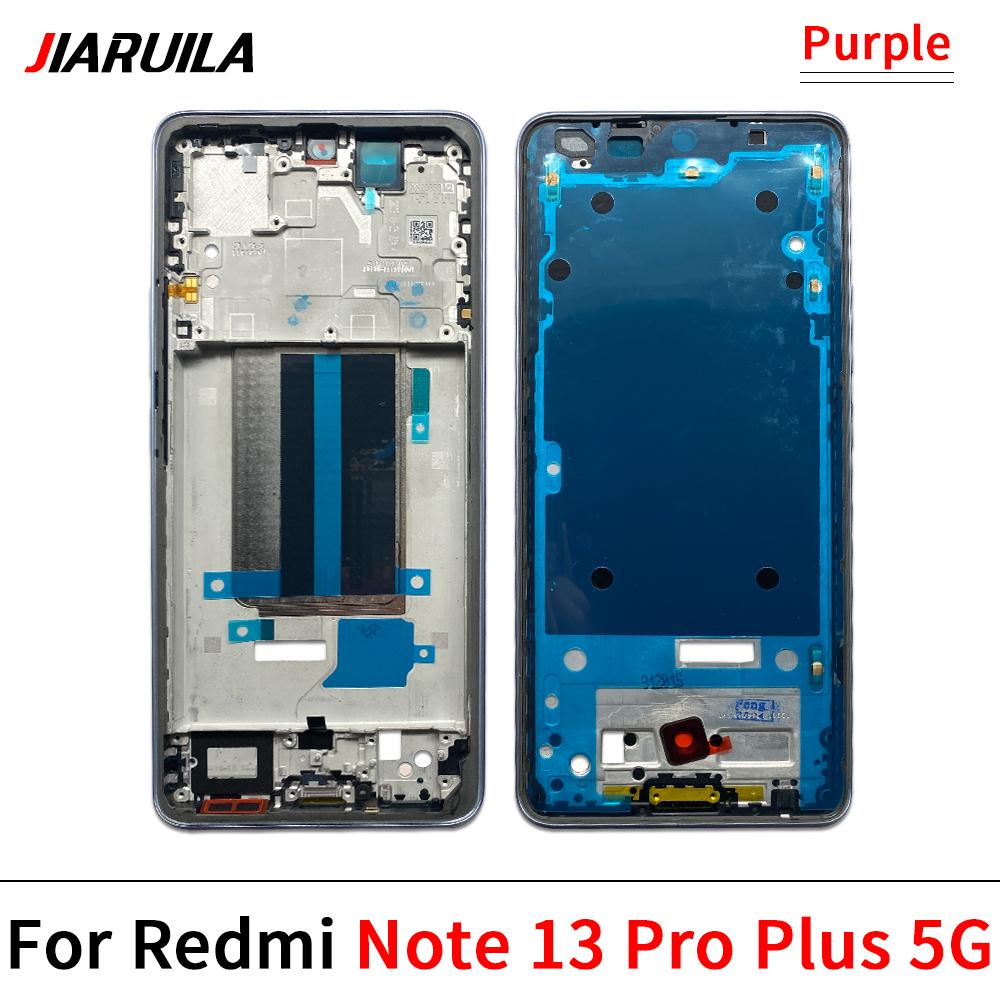 Back Battery Cover Rear Metal Front Housing Middle Frame Bezel Plate Parts For Xiaomi Redmi Note 13 4G 5G Note 13 Pro Plus 5G